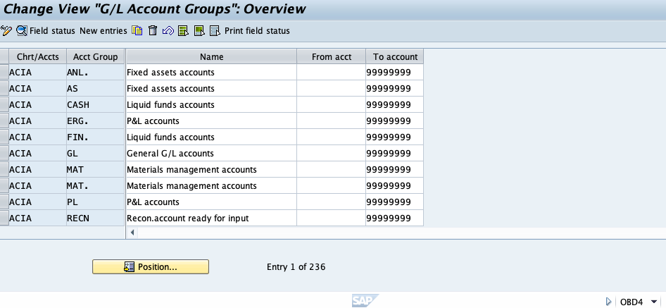 Defining account groups in SAP